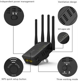 img 3 attached to 📶 WAVLINK AC1200 WiFi Range Extender: High-Powered Internet Booster with Dual Band 2.4 & 5GHz, Wireless Signal Booster, Router, AP, Repeater Mode, Ethernet Port, and 4x Antennas