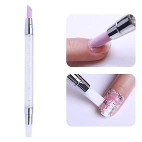 img 3 attached to 🔧 Premium Nail Care Set: 2 Way Quartz Stone Nails Cuticle Remover Pusher with Rhinestone Crystal Nail Art Brush Pen - Silicone Head Carving Emboss, Shaping, Hollow Sculpture Acrylic Manicure Dotting Tools - HJ-NAT156