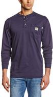 carhartt resistant cotton sleeve henley men's clothing logo