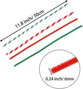 img 3 attached to Livder 400 Pieces Christmas Pipe Cleaners Chenille Stems: Red Green White DIY Art Crafts Supplies