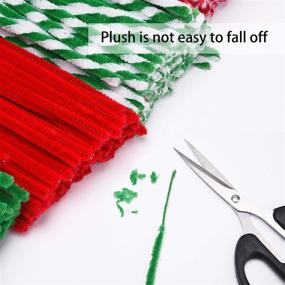 img 2 attached to Livder 400 Pieces Christmas Pipe Cleaners Chenille Stems: Red Green White DIY Art Crafts Supplies