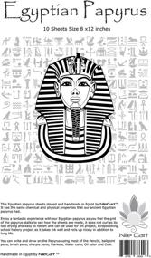 img 2 attached to 📜 Egyptian Papyrus Blank Sheets 8 x 12 in with Hieroglyphic Alphabet Stencil Ruler & Bookmarks (10 Sheets) - NileCart