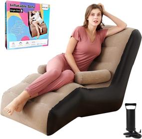 img 4 attached to Inflatable Lounges Folding Lounger Armrests Furniture