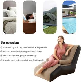 img 1 attached to Inflatable Lounges Folding Lounger Armrests Furniture