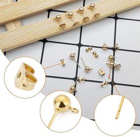 img 1 attached to 📿 150Pcs Ball Post Earring Studs with Loop for Jewelry Making, High-Quality Earring Studs Ball Ear Pin Earrings with 200Pcs Butterfly Earring Back Replacements - Perfect for DIY Jewelry Making Findings (KC Gold)