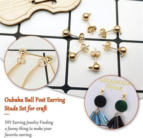 img 2 attached to 📿 150Pcs Ball Post Earring Studs with Loop for Jewelry Making, High-Quality Earring Studs Ball Ear Pin Earrings with 200Pcs Butterfly Earring Back Replacements - Perfect for DIY Jewelry Making Findings (KC Gold)