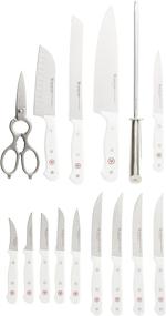 img 3 attached to 🔪 Набор ножей Wusthof Gourmet: 16 штук, белый - высокое качество лезвий и удобство