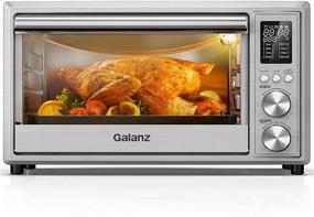 img 4 attached to 🍳 Galanz Combo 8-in-1 Air Fryer Toaster Oven: Convection, Pizza & Dehydrator, 4 Accessories, 1800W, 26 Quart Stainless Steel