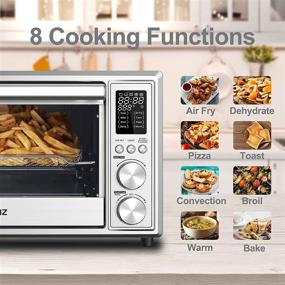 img 2 attached to 🍳 Galanz Combo 8-in-1 Air Fryer Toaster Oven: Convection, Pizza & Dehydrator, 4 Accessories, 1800W, 26 Quart Stainless Steel