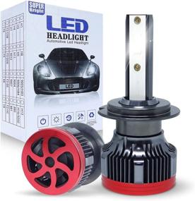 img 4 attached to 🚗 H7 LED Headlight Bulbs, Canbus Ready, 60W 6000K Cool White, IP68 Waterproof, High/Low Beam Halogen Replacement, 12 CSP Chips, Cool & Bright, Fast Cooling DRL Bulbs for Cars, Trucks, SUVs (Pack of 2)