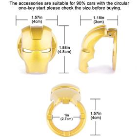 img 1 attached to Auto Engine Start Stop Button Cover Push To Start Button Ignition Protector Key Ring Circle Anti-Scratch Universal Button Decoration Ring Car Interior Accessory(Gold)