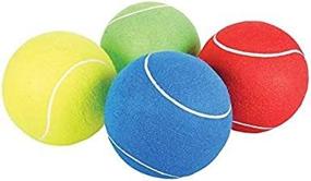 img 2 attached to 🎾 Rhode Island Novelty 8 Inch Jumbo Tennis Balls: Set of 4 with Surprise Colors!