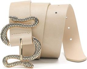 img 4 attached to MORELESS Fashion Belts Leather Buckle Women's Accessories
