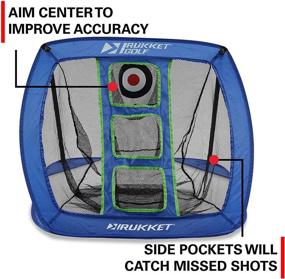 img 2 attached to 🏌️ Руккет металлическая гольф-сетка для чиповки "Pop Up" - Выберите стандарт или подсветку - Аксессуары для гольфа на открытом/закрытом воздухе и тренировок во дворе - Включает мячики из пены.