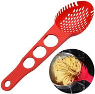 nylon spaghetti server: non-stick pasta fork with spaghetti measure tool, dishwasher-safe strainer ladle for easy kitchen cooking - large size logo