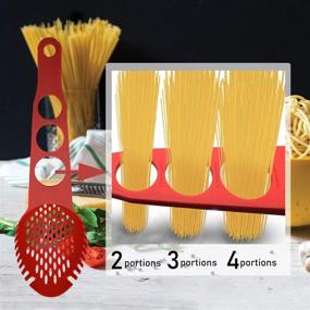 img 1 attached to Nylon Spaghetti Server: Non-Stick Pasta Fork with Spaghetti Measure Tool, Dishwasher-Safe Strainer Ladle for Easy Kitchen Cooking - Large Size