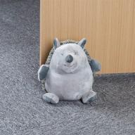 🦔 grey hedgehog weighted fabric door stopper - animal decor for bedroom, living room, and exterior doors, 3.3lb логотип