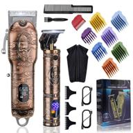 💇 resuxi cordless hair clippers and trimmer set - professional wireless barber clippers for men - usb rechargeable led display - rose gold logo