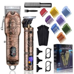 img 4 attached to 💇 RESUXI Cordless Hair Clippers and Trimmer Set - Professional Wireless Barber Clippers for Men - USB Rechargeable LED Display - Rose Gold