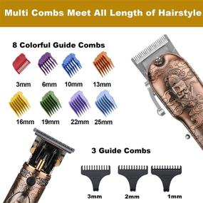 img 1 attached to 💇 RESUXI Cordless Hair Clippers and Trimmer Set - Professional Wireless Barber Clippers for Men - USB Rechargeable LED Display - Rose Gold