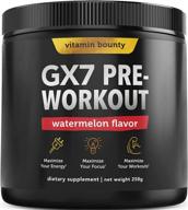 🍉 vitamin bounty gx7 sugar free pre workout: watermelon flavor, 30 servings for men & women logo