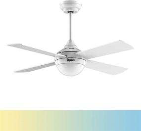 img 4 attached to 🔌 Ovlaim Modern 48 Inch DC Motor Ceiling Fan with Dimmable LED Light, Remote Control, and 4 Wood White Blades