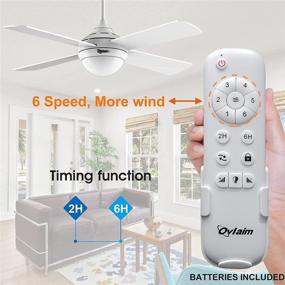 img 3 attached to 🔌 Ovlaim Modern 48 Inch DC Motor Ceiling Fan with Dimmable LED Light, Remote Control, and 4 Wood White Blades