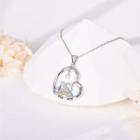 img 1 attached to Hxillery 925 Sterling Silver Unicorn Necklace with CZ Heart Pendant: Perfect Christmas and Birthday Gift for Women, Girls, Daughters, and Teens.