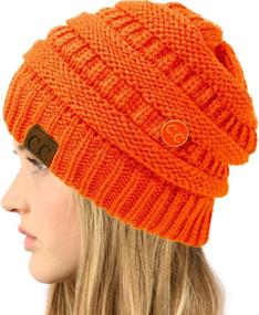 img 2 attached to 🧣 Classic Winter Chunky Cable Knit Beanie Hat – Trendy & Stretchy