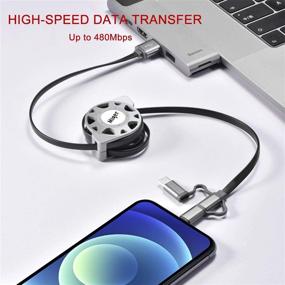 img 1 attached to 🔌 Многофункциональный удлинительный кабель Miger Retractable Multi 3.0A для быстрой зарядки, 2 штуки по 3.3 фута (1 метр) 3 в 1 для зарядки Lightning/Type C/Micro USB устройств iPhone, iPad, Huawei, Pixel, LG, Samsung Galaxy, Xperia, Android смартфонов - Купить сейчас!