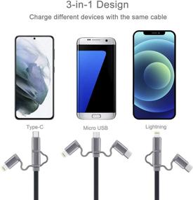 img 3 attached to 🔌 Многофункциональный удлинительный кабель Miger Retractable Multi 3.0A для быстрой зарядки, 2 штуки по 3.3 фута (1 метр) 3 в 1 для зарядки Lightning/Type C/Micro USB устройств iPhone, iPad, Huawei, Pixel, LG, Samsung Galaxy, Xperia, Android смартфонов - Купить сейчас!