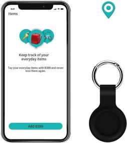 img 1 attached to 🔑 Чехол LowGeeker для AirTag: 4 штуки силиконовых портативных держателя с ключами, совместимый с трекером Apple AirTag – черный/белый/синий/зеленый.