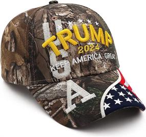 img 2 attached to 🧢 Donald Trump 2024 Hat - Keep America Great MAGA Cap, Camo USA Embroidered Baseball Cap with Adjustable Fit