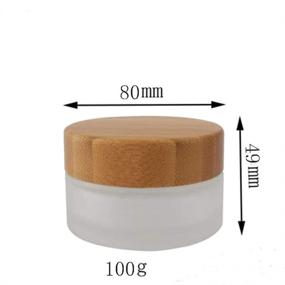img 2 attached to ✨ Frosted Glass Cream Jars with Natural Bamboo Lids - 2 Pack 100ml/3.4oz Empty Refillable Cosmetic Containers for Face Cream, Makeup, and Eye Shadow - Travel-friendly Glass Sample Jars with Lids
