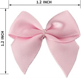 img 1 attached to 🎀 7Rainbows 50pcs Boutique Mini Pink Satin Ribbon Bows Flowers Appliques DIY Craft for Sewing Scrapbooking Wedding and Gift" - Revised: "7Rainbows 50pcs Boutique Mini Pink Satin Ribbon Bows Flowers - Ideal for DIY Crafts, Sewing, Scrapbooking, Weddings, and Gifts