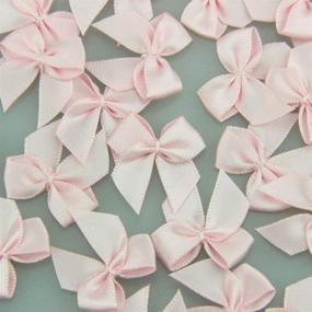 img 2 attached to 🎀 7Rainbows 50pcs Boutique Mini Pink Satin Ribbon Bows Flowers Appliques DIY Craft for Sewing Scrapbooking Wedding and Gift" - Revised: "7Rainbows 50pcs Boutique Mini Pink Satin Ribbon Bows Flowers - Ideal for DIY Crafts, Sewing, Scrapbooking, Weddings, and Gifts