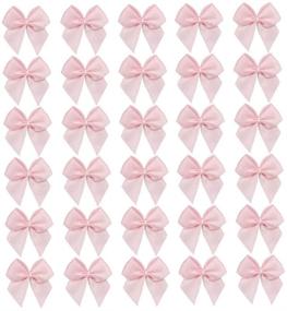 img 3 attached to 🎀 7Rainbows 50pcs Boutique Mini Pink Satin Ribbon Bows Flowers Appliques DIY Craft for Sewing Scrapbooking Wedding and Gift" - Revised: "7Rainbows 50pcs Boutique Mini Pink Satin Ribbon Bows Flowers - Ideal for DIY Crafts, Sewing, Scrapbooking, Weddings, and Gifts