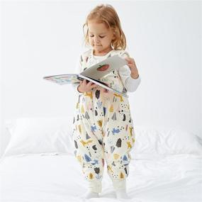 img 3 attached to Duomiaomiao Baby Sleep Sack with Feet: 100% Cotton, 2.5 Tog, Toddler Sleeping Bag with Legs