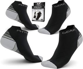 img 2 attached to 🏃 Men's & Women's Running Socks - Ankle Compression Low Cut Socks with Enhanced Arch Support