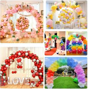 img 3 attached to 🎈 Kusamue 9ft Tall Balloon Arch Kit - Large Adjustable Stand with Water Fillable Base & 50Pcs Balloon Clips, Pump Knotter Dot Glue - Perfect for Wedding, Birthday, Baby Shower