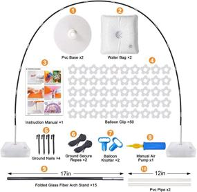 img 2 attached to 🎈 Kusamue 9ft Tall Balloon Arch Kit - Large Adjustable Stand with Water Fillable Base & 50Pcs Balloon Clips, Pump Knotter Dot Glue - Perfect for Wedding, Birthday, Baby Shower