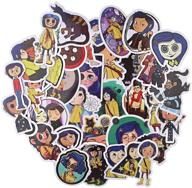 🎥 35-piece coraline movie stickers set - cute funny & waterproof decals for kids, teens, and girls - unique durable aesthetic trendy sticker pack - perfect for laptops, computers, and phones logo