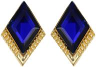 stylish blue metal stud earring with a crunchy fashion celebrity-inspired twist logo