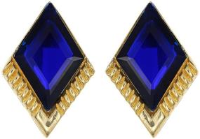 img 4 attached to Stylish Blue Metal Stud Earring with a Crunchy Fashion Celebrity-Inspired Twist