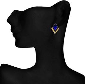 img 2 attached to Stylish Blue Metal Stud Earring with a Crunchy Fashion Celebrity-Inspired Twist