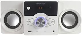 img 3 attached to 🎵 Magnavox MM442-WH 3-Piece CD Shelf System with Bluetooth, FM Stereo Radio, Remote Control - White, Blue Lights, LED Display, AUX Port Compatible