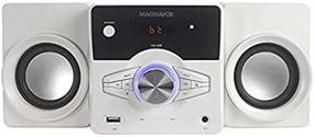 img 4 attached to 🎵 Magnavox MM442-WH 3-Piece CD Shelf System with Bluetooth, FM Stereo Radio, Remote Control - White, Blue Lights, LED Display, AUX Port Compatible