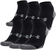 black/graphite under armour youth resistor 3.0 low cut socks - small (6-pairs) logo