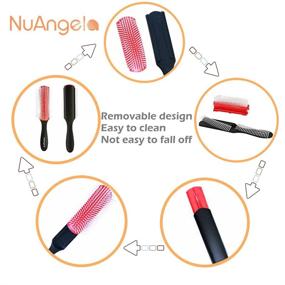 img 3 attached to 👩 NuAngela 9 Rows Hair Brush: Effortless Styling and Detangling for Curly Hair
