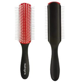 img 4 attached to 👩 NuAngela 9 Rows Hair Brush: Effortless Styling and Detangling for Curly Hair